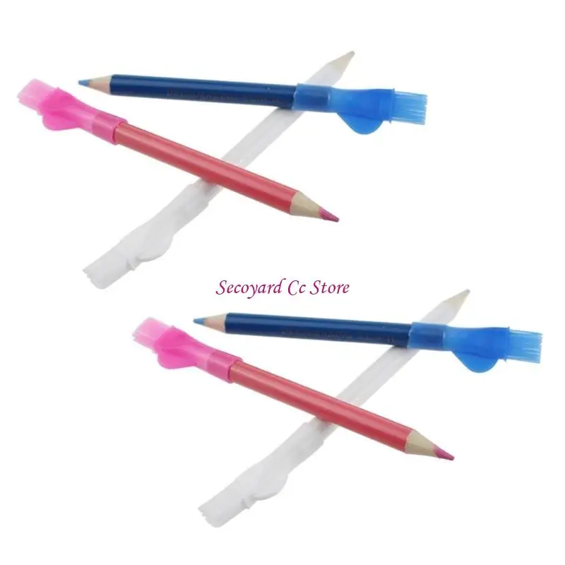 N3UC 6Pieces Sewing Fabric Pencils with Brush Tailor Pencils Sewing Marking Pencil