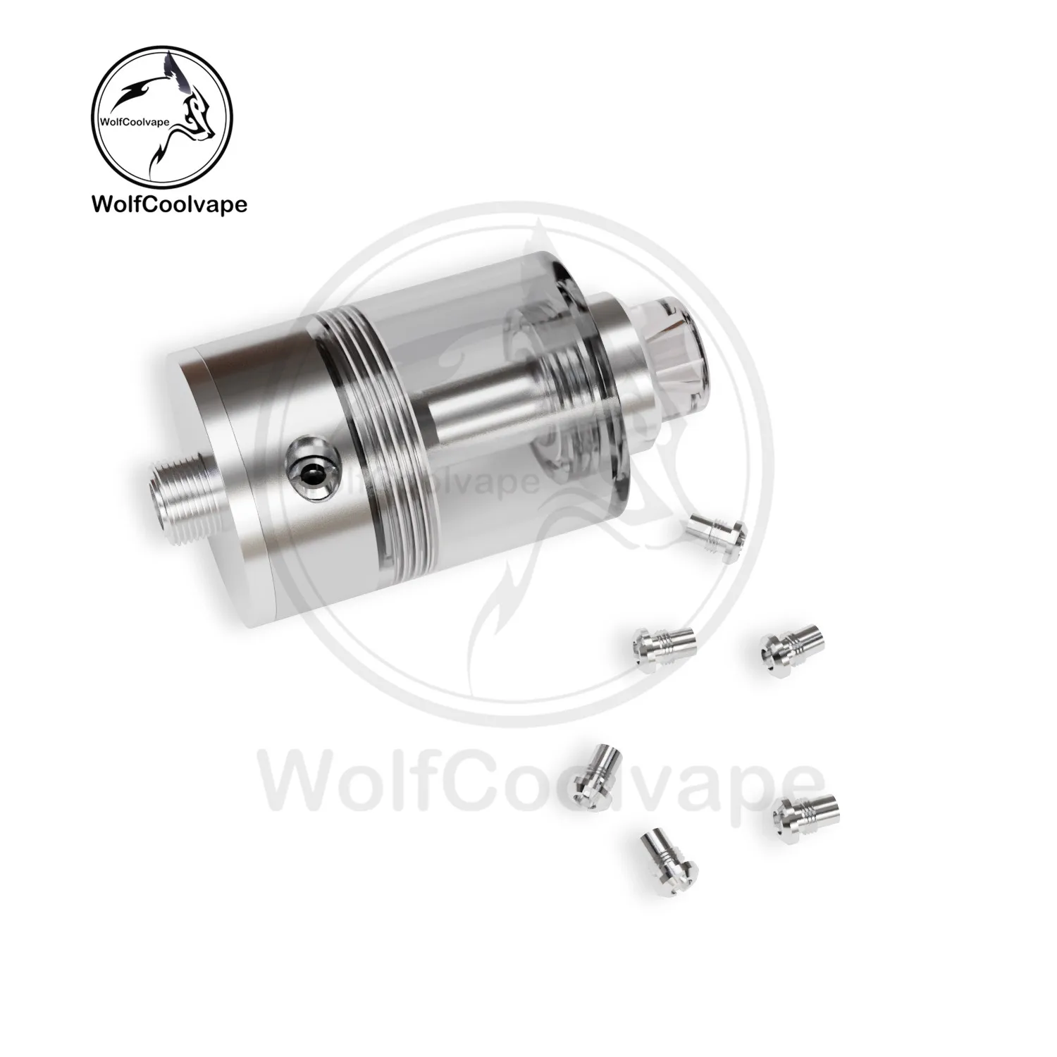 Wolfcoolvape Empire V RTA سطح بناء فضي مع دبابيس هواء 0.8/1.0/1.2/1.4/1.6/1.8/2.0 مم لاستبدال خزان Vape القابل لإعادة البناء #6