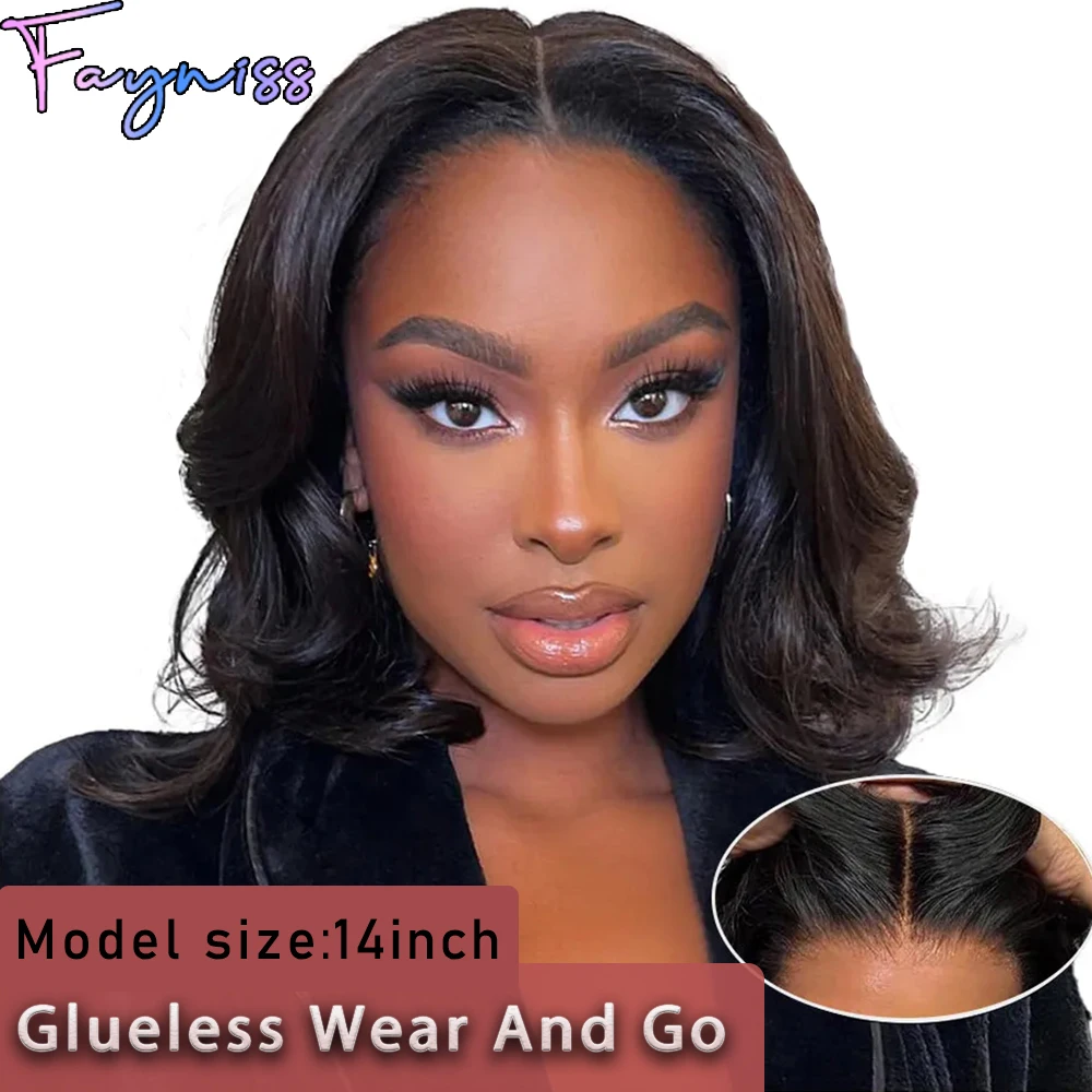 Fayniss Glueless Wigs Human Hair Wear And Go Body Wave Bob Wigs For Women 4x4 Ready To Go Human Hair Wigs Pre Cut Lace Wig