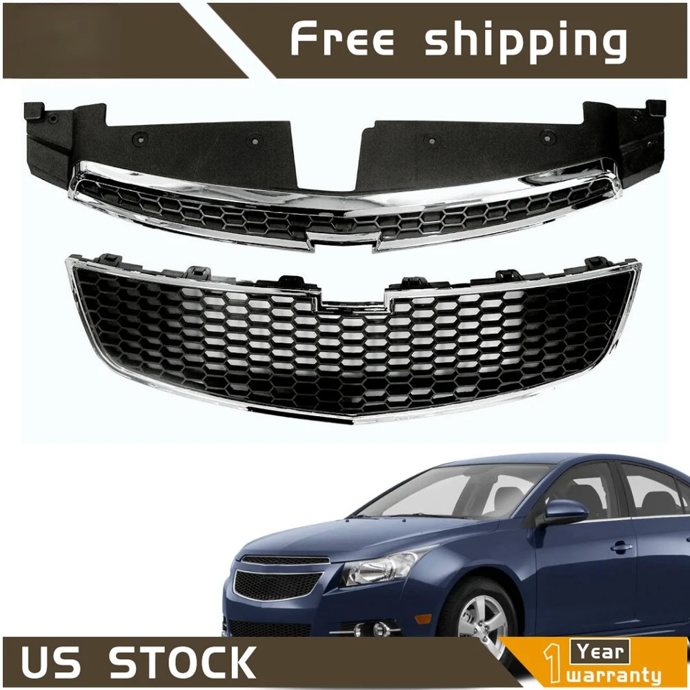 Fit For Chevy Cruze 2011-2014 Front Bumper Upper & Lower Grille Mesh Grill