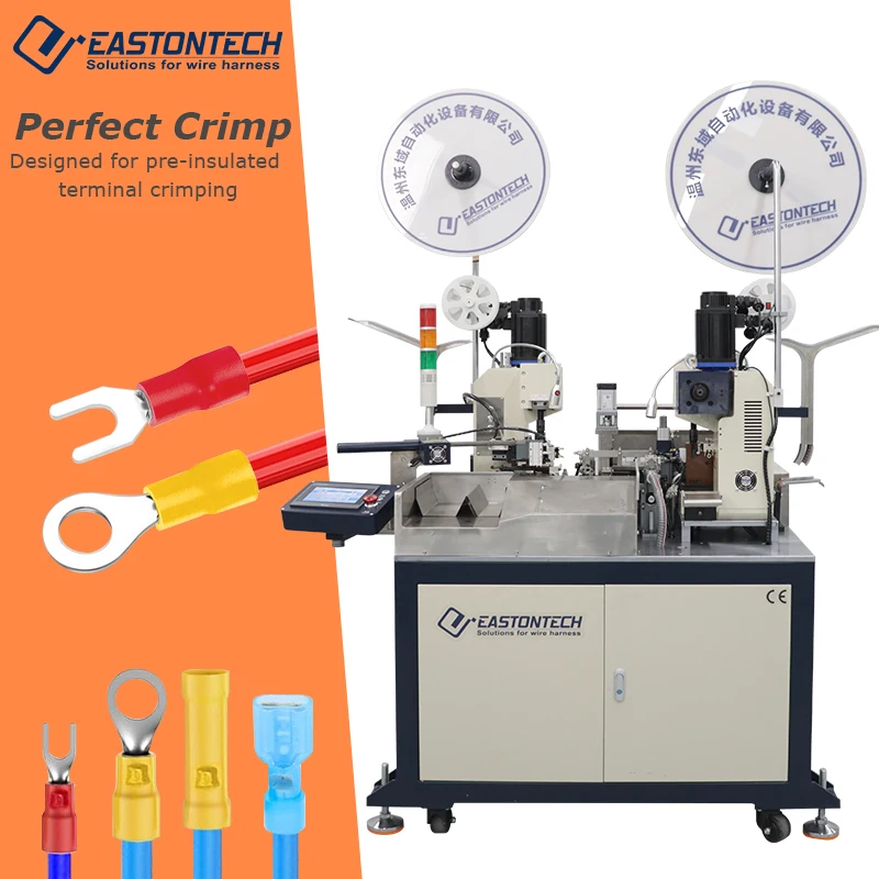 Fully Automatic Custom Two End Wire Cutting Stripping Terminal Crimping EW-9305  Machine JST Molex Crimping Machine