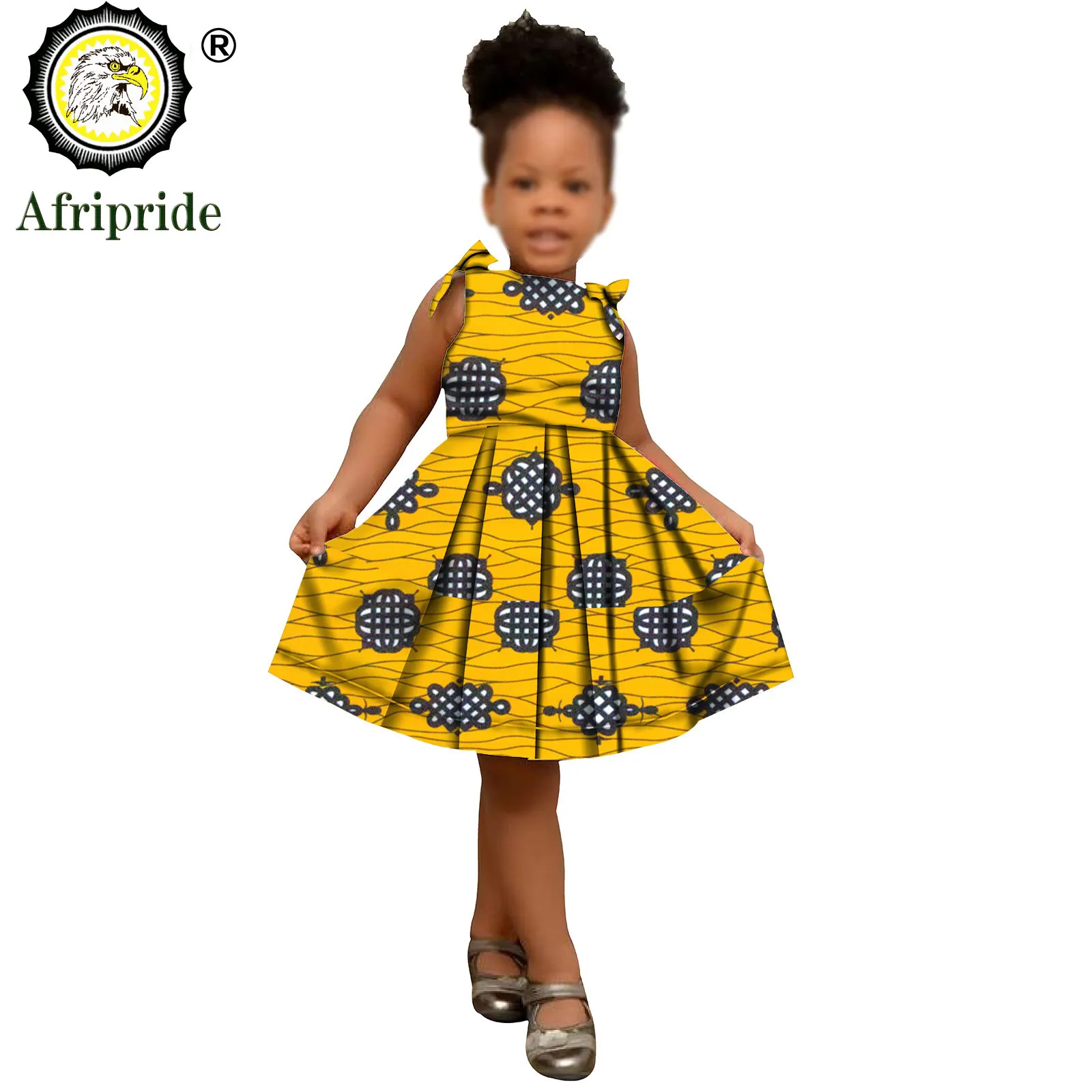 2025 African Children Clothing Kids Dashiki Ankara Print Dresses Sleeveless Lovely Mini Dress for Girl AFRIPRIDE S1940005