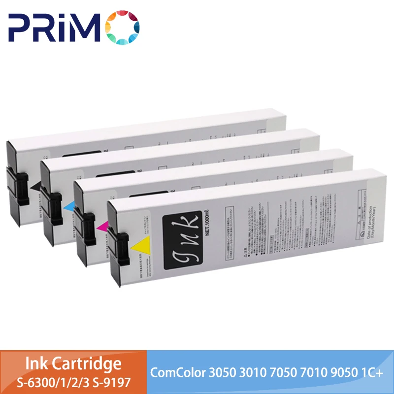 S-6300 S-6301 S-6302 S-6303 S-9197 1000ML Premium Ink Cartridge Compatible For Riso ComColor 3050 3010 7050 7010 9050 1C+