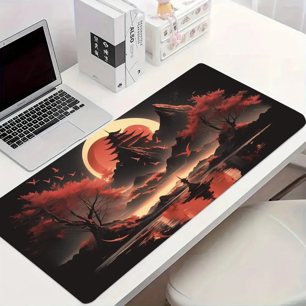 

XXL Gaming Mouse Pad, Lakeside Scenery with Moon Aesthetic Design, Laptop Accessory,Stain-Resistant and Durable Rubber Mouse Pad