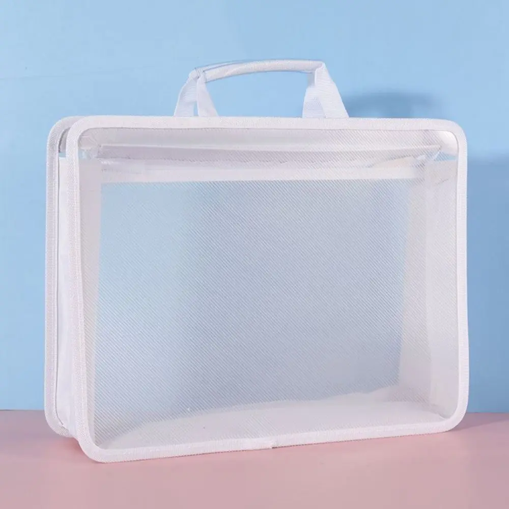 Grande capacidade transparente a4 bolsa à prova dwaterproof água engrossado sarja arquivo sacola com zíper proteção portátil documentos saco de viagem