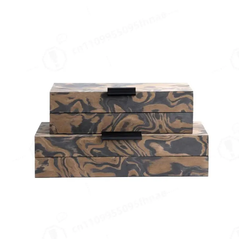 Modern Minimalist Light Luxury Burl Wood Storage Box High Grade Jewelry Organizer Art Desktop Ornament for Showroom Decor