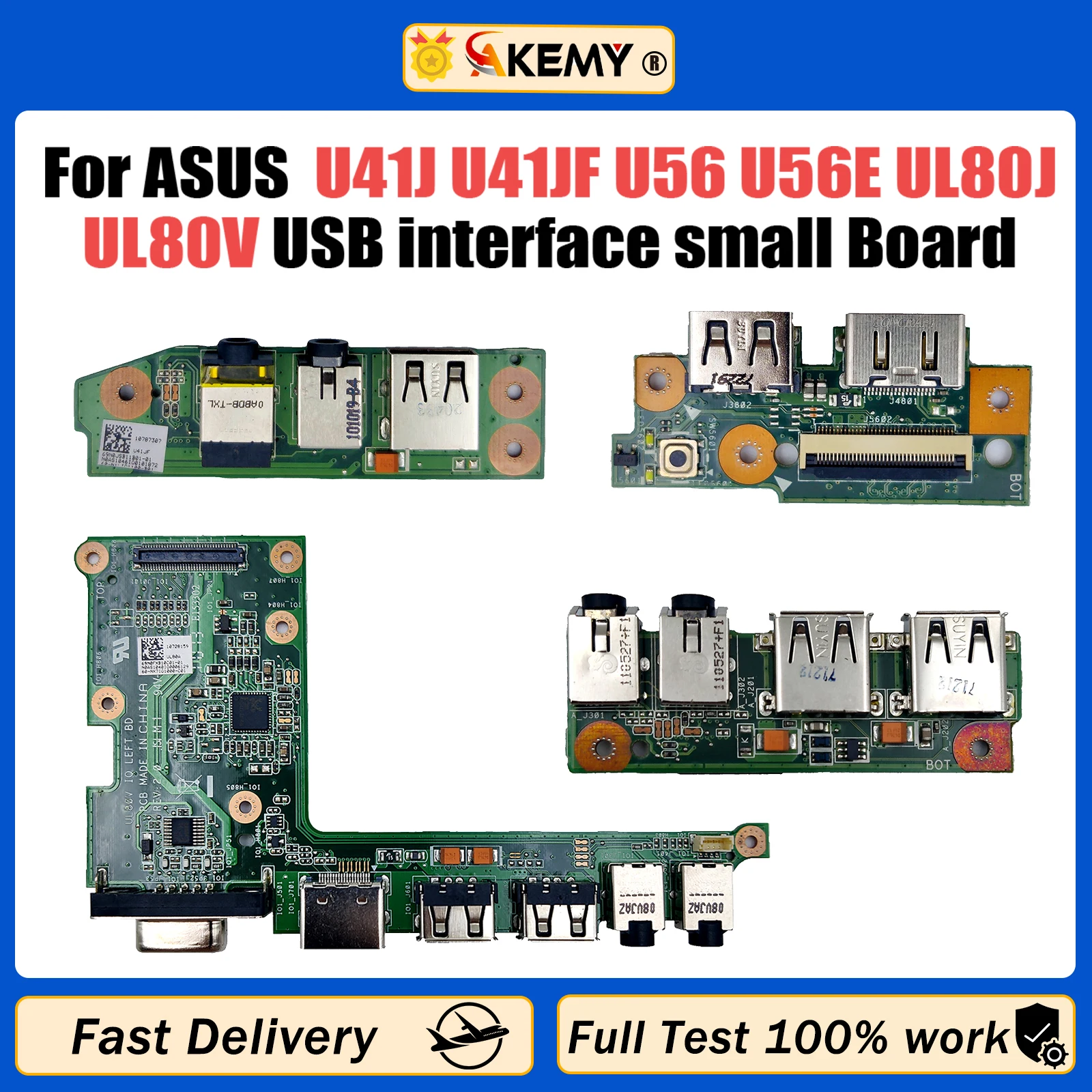 

For ASUS U41J U41JF U56 U56E UL80J UL80V Q400A U47VC U47A Laptop USB interface small Board 100% Tested Fast Ship