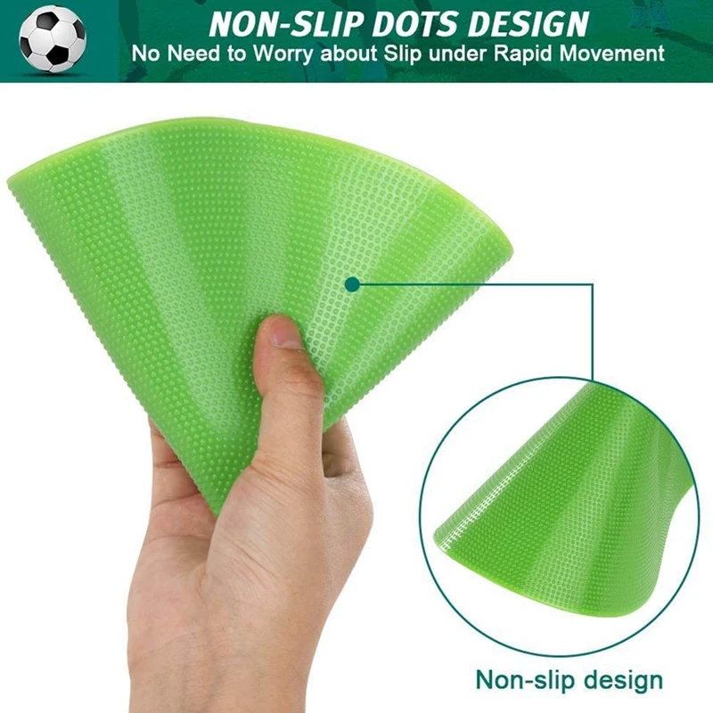 10 Pcs 9 Inch Non Slip Rubber Floor Dots Agility Markers Flat Cones For Soccer Football Sports Speed Agility Training