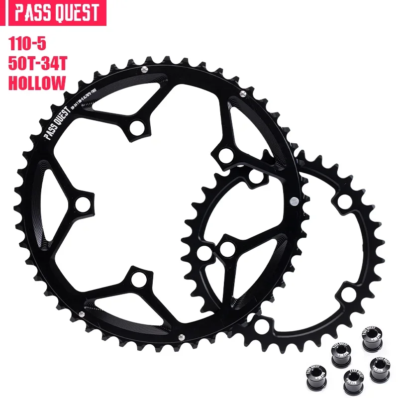 PASS QUEST Dubbel Kettingblad 110bcd 5 bouten 46/33 T 48/35 T 50/34 T 52/36 T 53/39 T 54/40 T Fiets Kettingwiel voor Shimano SRAM Crank