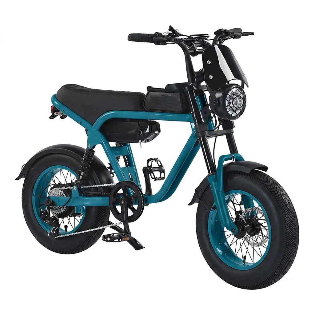 BR Cheap Fat Electric Bike Mountain Ebike Eletric Dirt Bike Full Suspension Retro Super73 Style 4.0 Tire Electric Bicycle For Ad image 2