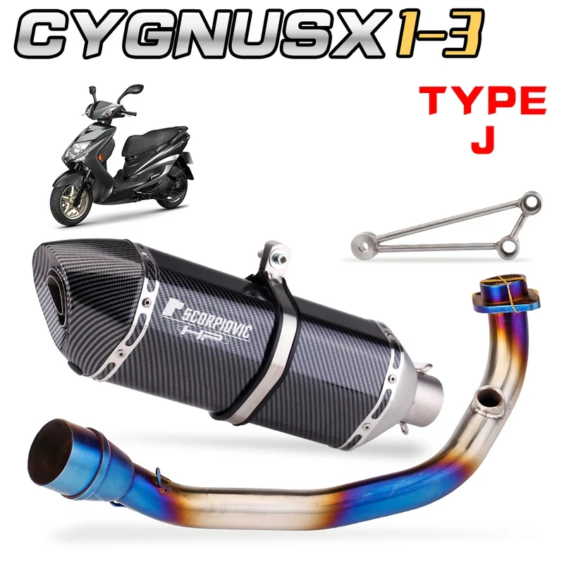 51mm Modified Full Exhaust System & Front Link Pipe for CYGNUS-X 125cc, 2002-2019