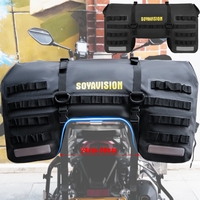 80L Motorcycle Tail Seat Bag Saddle Bags Side Storage Luggage Universal Motorcycle Dry Bag Waterproof Reflective Tail Duffle Bag