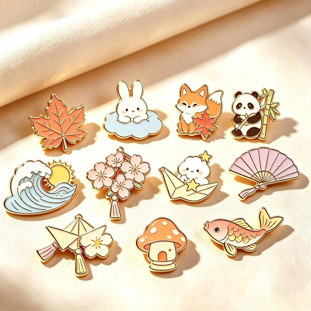 Wholesale Custom Pins Custom Lapel Pin Tin Soft Enamel Custom Logo Landscape Cat Floral Decorative Event Brooch Pin