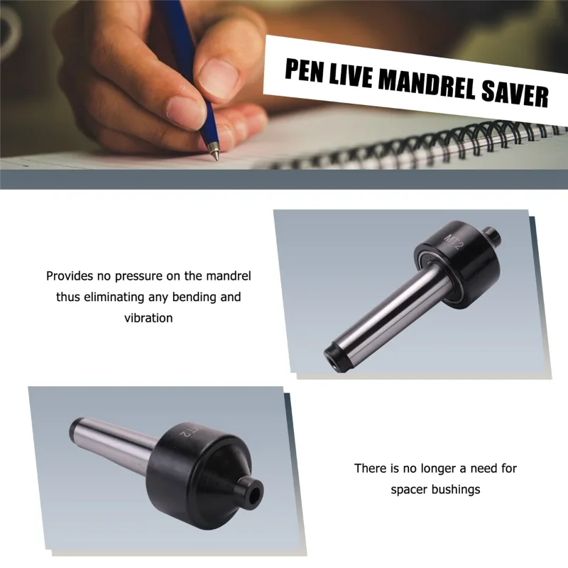 New Pen Turning Lathe Live Mandrel Saver for Woodworking Morse Taper MT2 Liver Center
