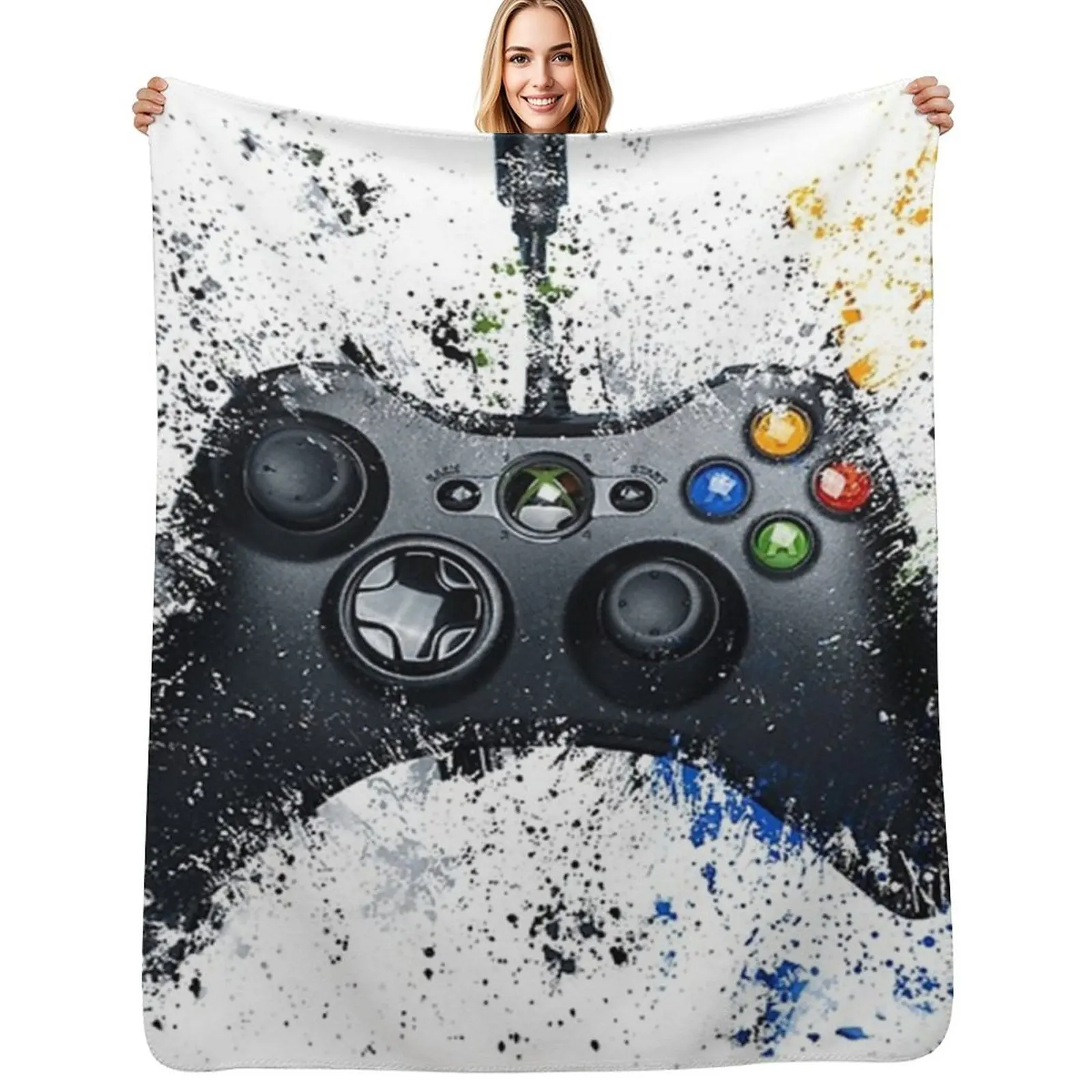 

Gaming Controller Throw Blanket Thin Weighted Travel Picnic Blanket
