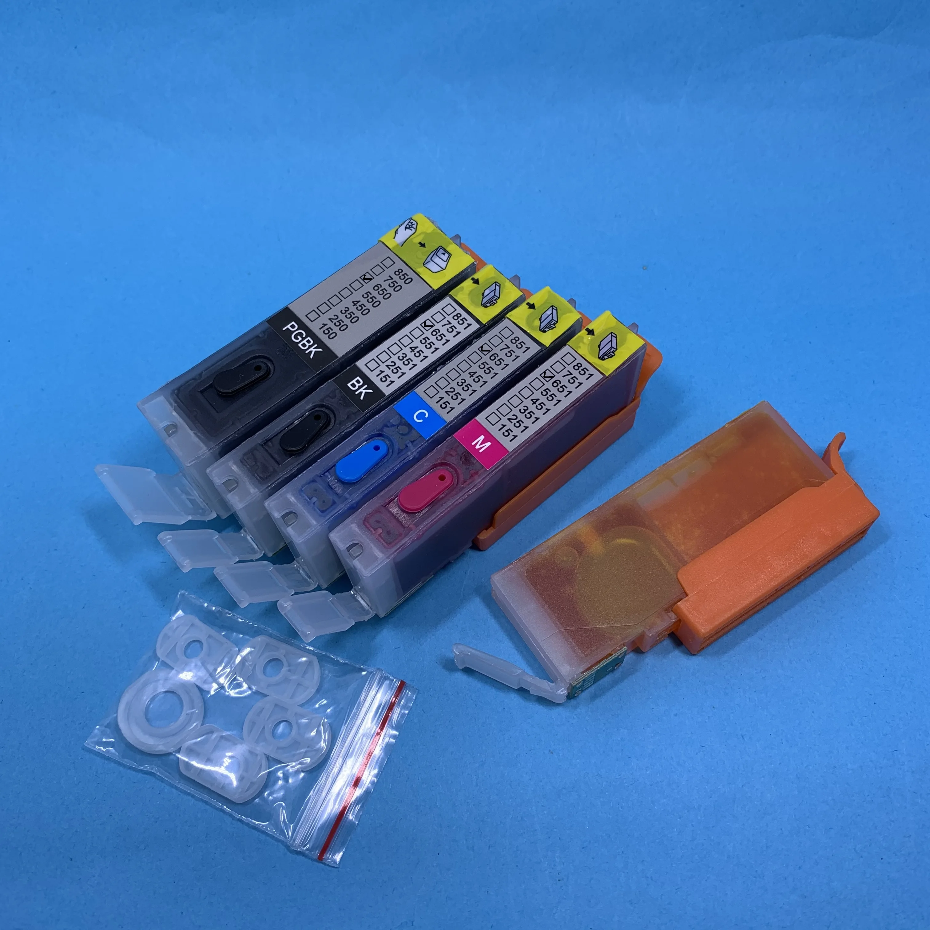 5Pcs Full PGI-650 CLI-651 Refillable Ink Cartridge for Canon PIXMA MG5460 MG5560 MG5660 MG6460 MG6660 MX926 MX726 iP7260 iX6860