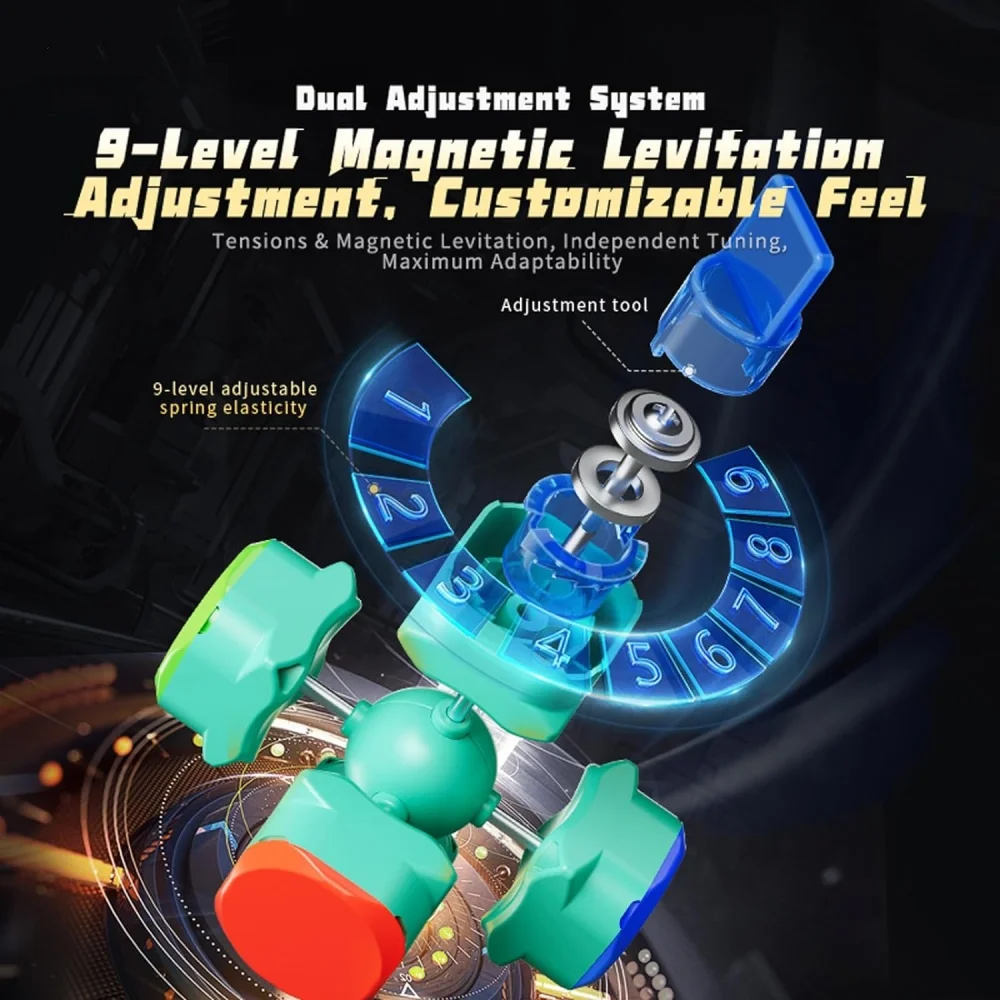 Meilong-cubo mágico de velocidade 3x3, versão magnética 3x3, cubo mágico 3 m, quebra-cabeça, ajustável, para torneamento suave, rápido