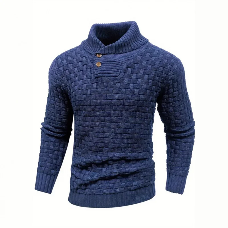 

European and American Casual Sweater Loose Fit Men's Autumn Winter Warm Neck Warmer Collar Base Shirt Top