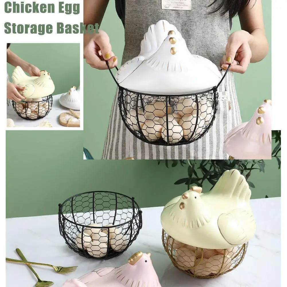 

Egg Basket Holder Baskets Eggs Gathering Chicken Storage For Countertop Cartons Farm Ceramic Collection Container Q9l6