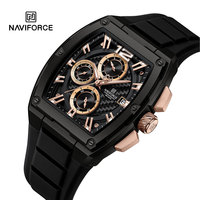 NAVIFORCE New Men's Watches Multi Functional Date Waterproof Silicone Strap Top Sports Quartz Luminous Chronograph Watch for Men