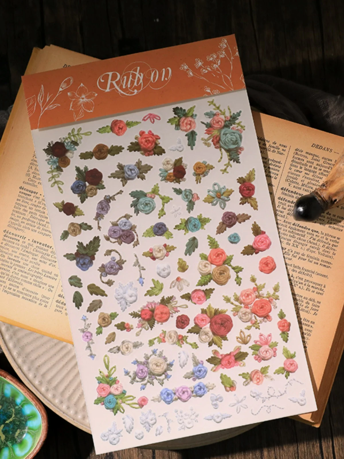 2023 RUB ON Litter Rose Vintage Stickers Scrapbooking Junk Journal Crafts Transfer Collage Stickers DIY Photo Albums Decorative