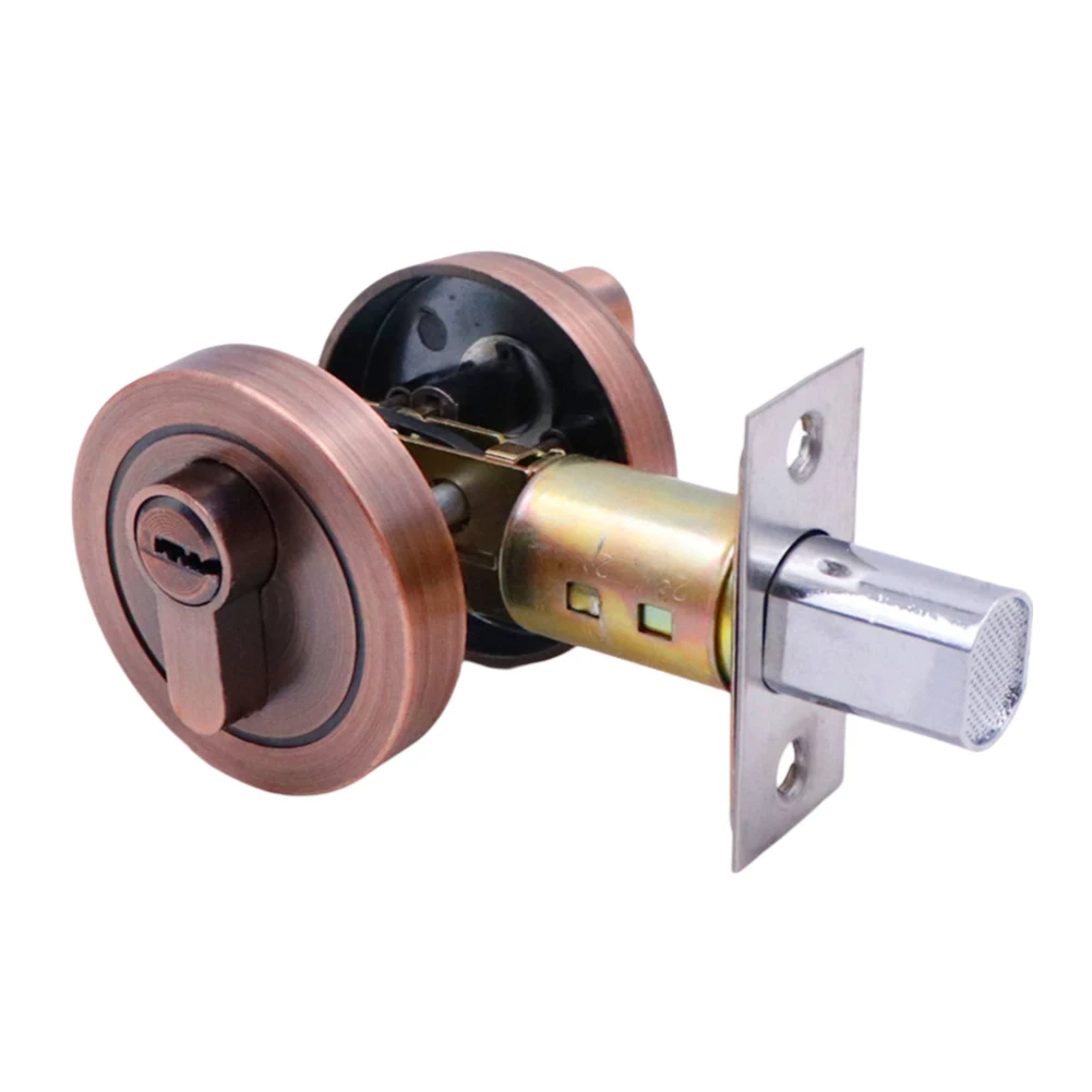 Door Gate Single Cylinder Deadbolt Stainless Steel Dead Bolt Door Lock With Key Zinc Alloy Door Door Handle Black