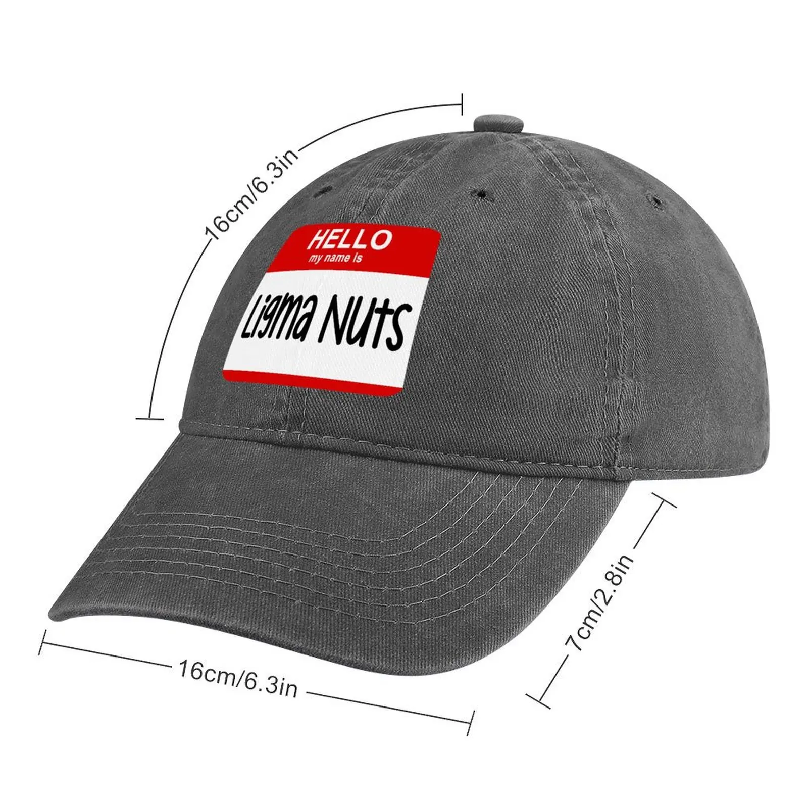 Hello My Name Is Ligma Nuts Funny Name Prank Cowboy Hat Fashion Beach hiking hat New In Hat Fluffy Hat Cap Female Men'S