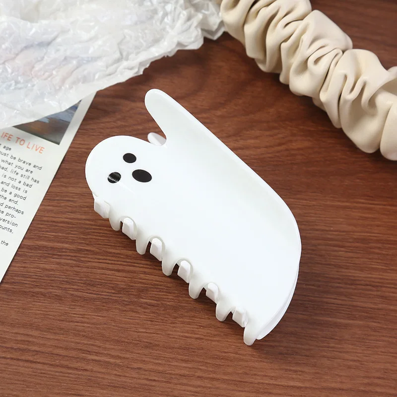 1 Stück Halloween-Haarspange mit Klaue, Kürbis-, Geist- und Fledermausmotiv, kleiner Geist, Totenkopf, personalisiertes Haaraccessoire für Hochsteckfrisuren am Hinterkopf – Detail 5