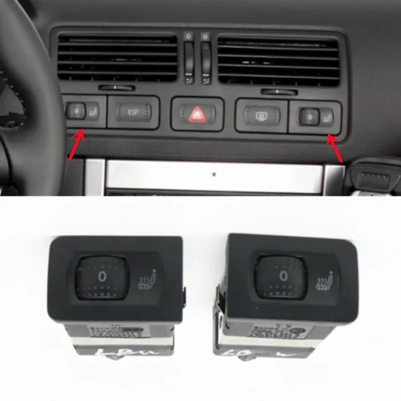 

1 Pair Front Seat Heated Control Heating Button Switch For VW Jetta Golf GTI MK4 Bora R32 GLI TDI 1999-2005 90% New