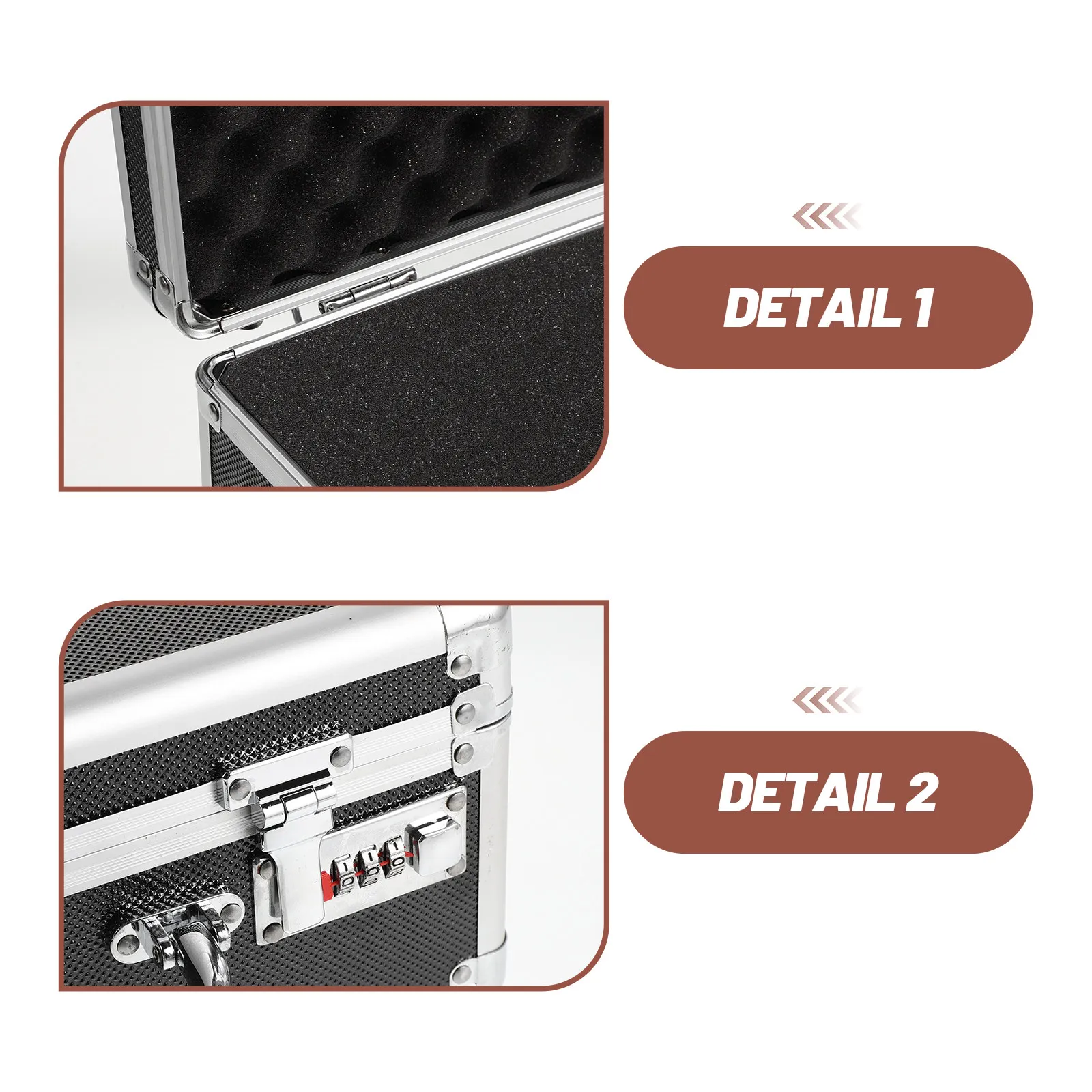 Aluminum Alloy Toolbox Portable Handheld Tool Storage Box Lock for DIY Home Office Travel Use Multifunctional Tool