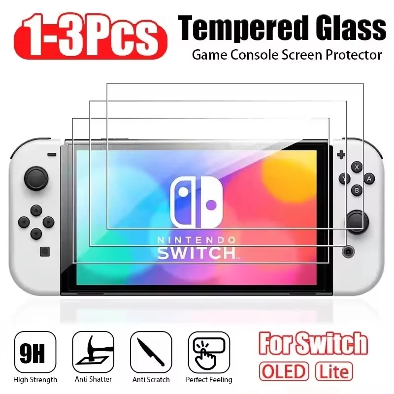 3Pcs Tempered Glass Full Screen Protector For Nintendo Switc
