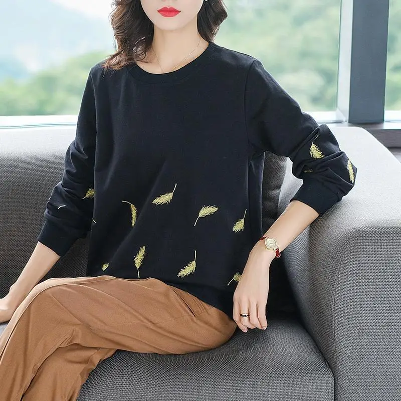 

Oversized Women's Clothing 2023 New Spring Korean Version Commute Fashion Causal Simplicity Round Neck Long Sleeve Sweatshirts