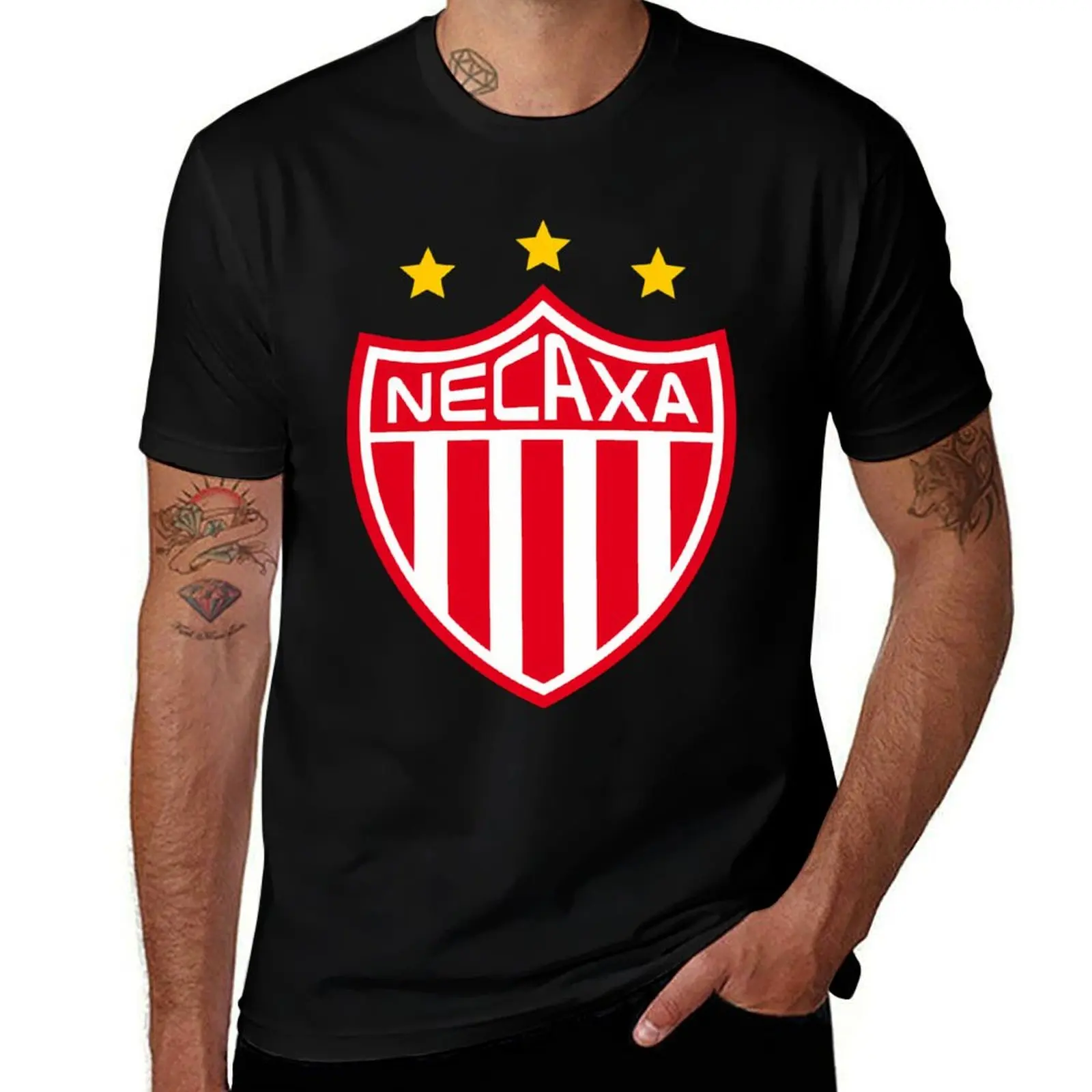 2025 novo modelo Necaxa Logo Camiseta masculina camiseta de algodão 100% camisetas para homem pacote camiseta de algodão