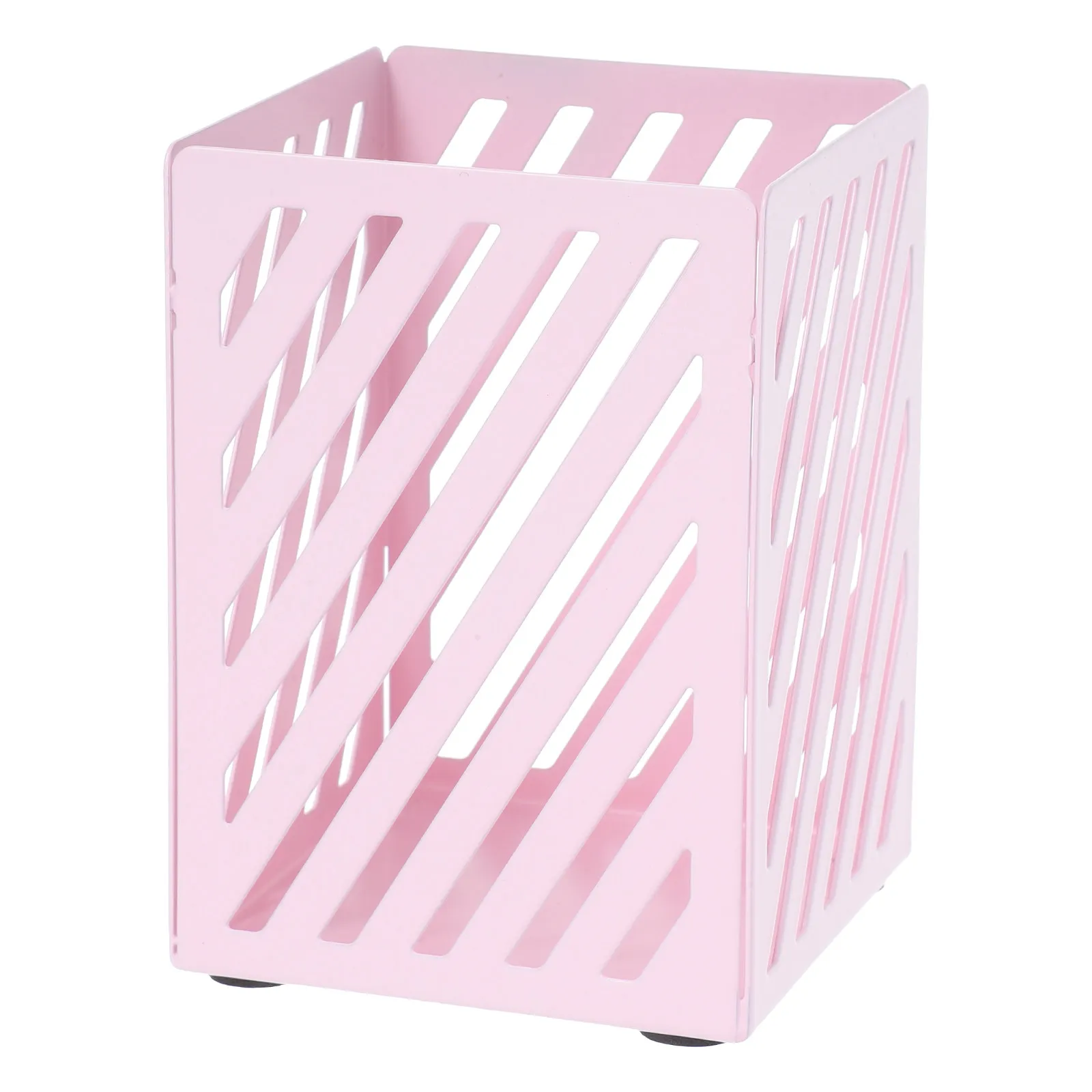

Iron Mesh Pen Holder for Desk Square Metal Pencil Organizer Makeup Cup Holder Office Desk Supplies Container Sturdy Design