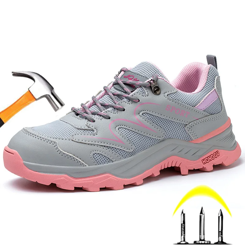 Lightweight Safety Shoes Women Men Comfortable Work Sneakers Steel Toe Shoes Indestructible Safety Boots Anti-smash Work Shoes