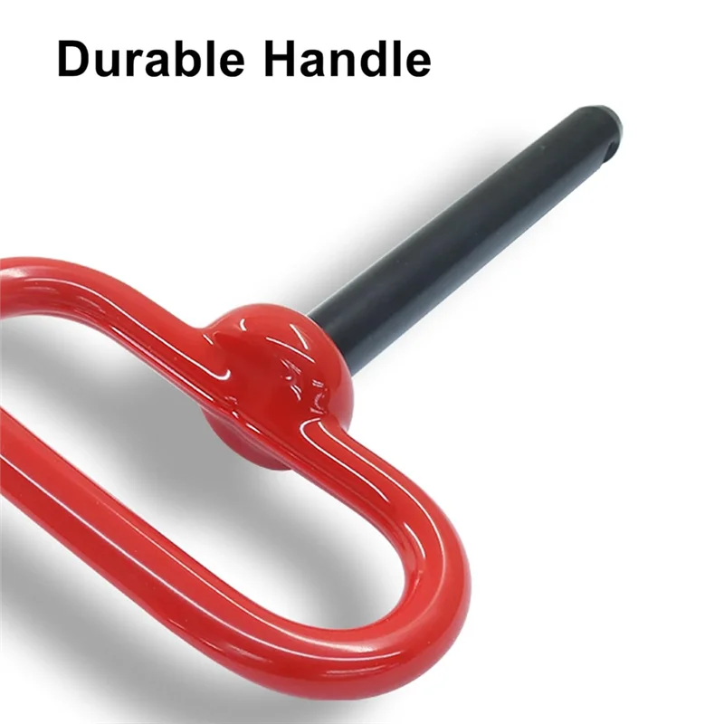 Conjunto de pinos de reboque (2 peças), pino e clipe de engate de reboque resistente, 1/2 "x 4" revestido de borracha com alças vermelhas para tratores, caminhões, rv