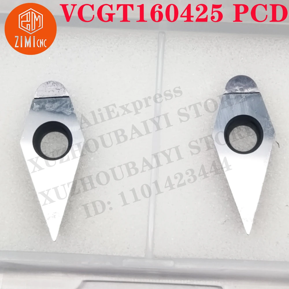 VCGT160425 PCD VCGT160425 diamond Insert External wood turning tool VCGT Blade lathe turning inserts For aluminum and copper CNC