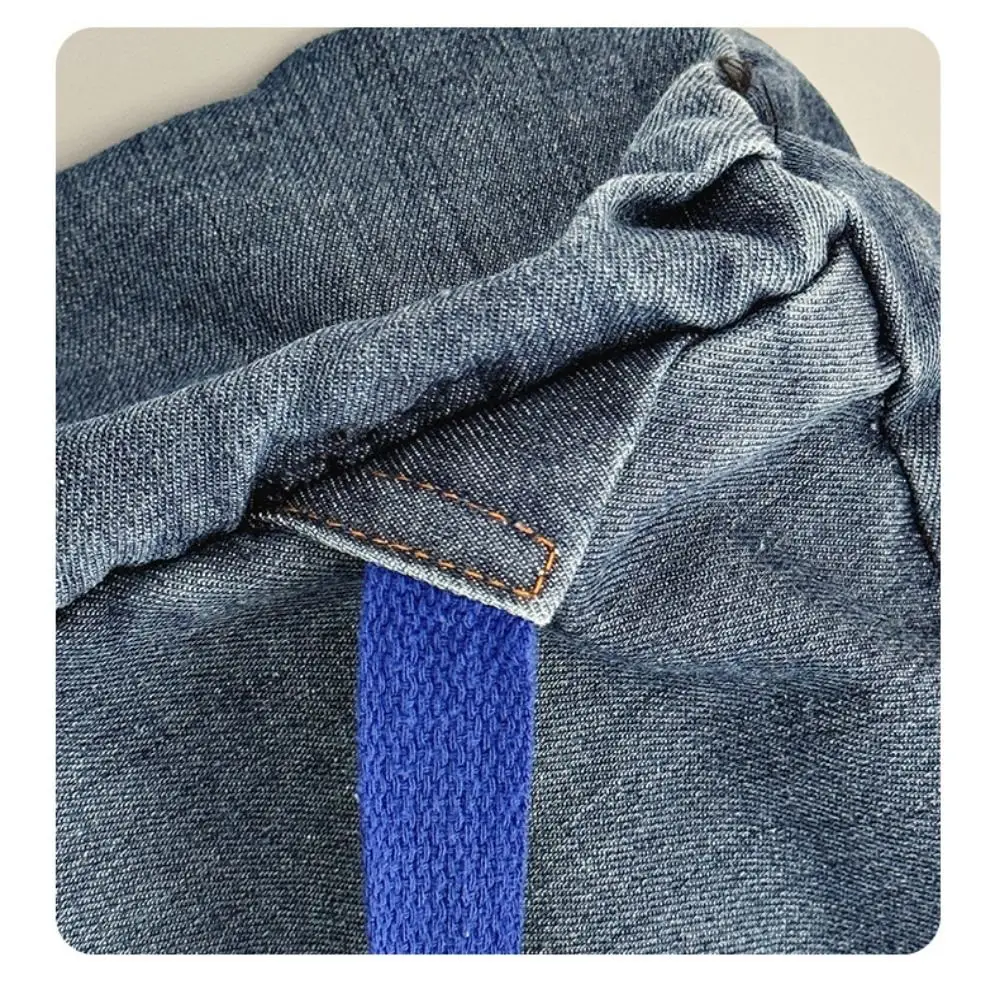 Durable Large Capacity Denim Backpacks Denim Material Multi-functional School Bag Multi-Pocket Structure Daypack Student