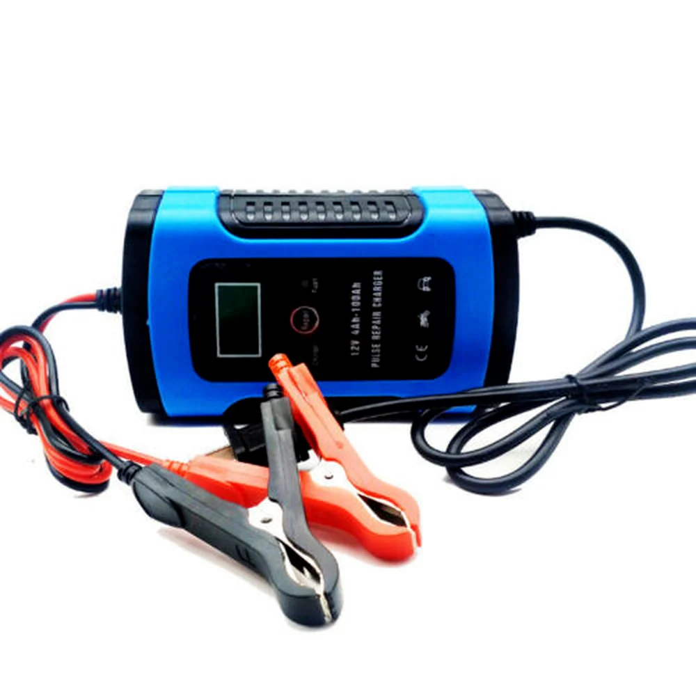 12V 6A Pulse Repair Battery Charger for Car Motorcycle AGM GEL WET Lead Acid LCD