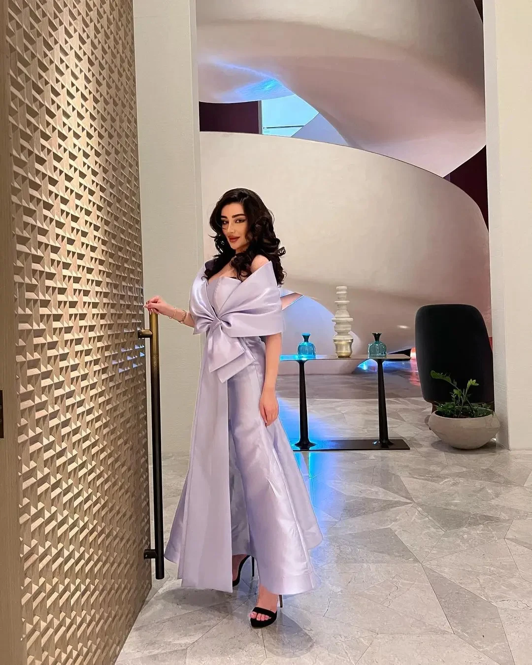 

AsaNagi Sweetheart Mermaid Prom Gown Women's Shawl Party Evening Gowns Lilac Satin Ankle Length Saudi Special Occasion Dress