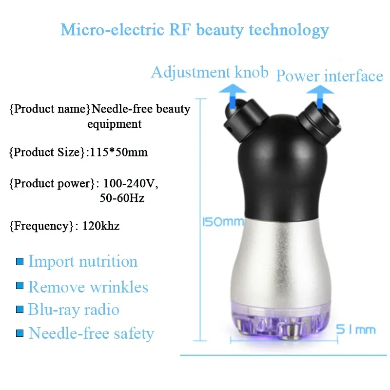 Mesoterapia facciale RF Elettroporazione LED Photon Stringere la rimozione delle rughe Lifting del viso Cura della pelle Massaggiatore per il corpo