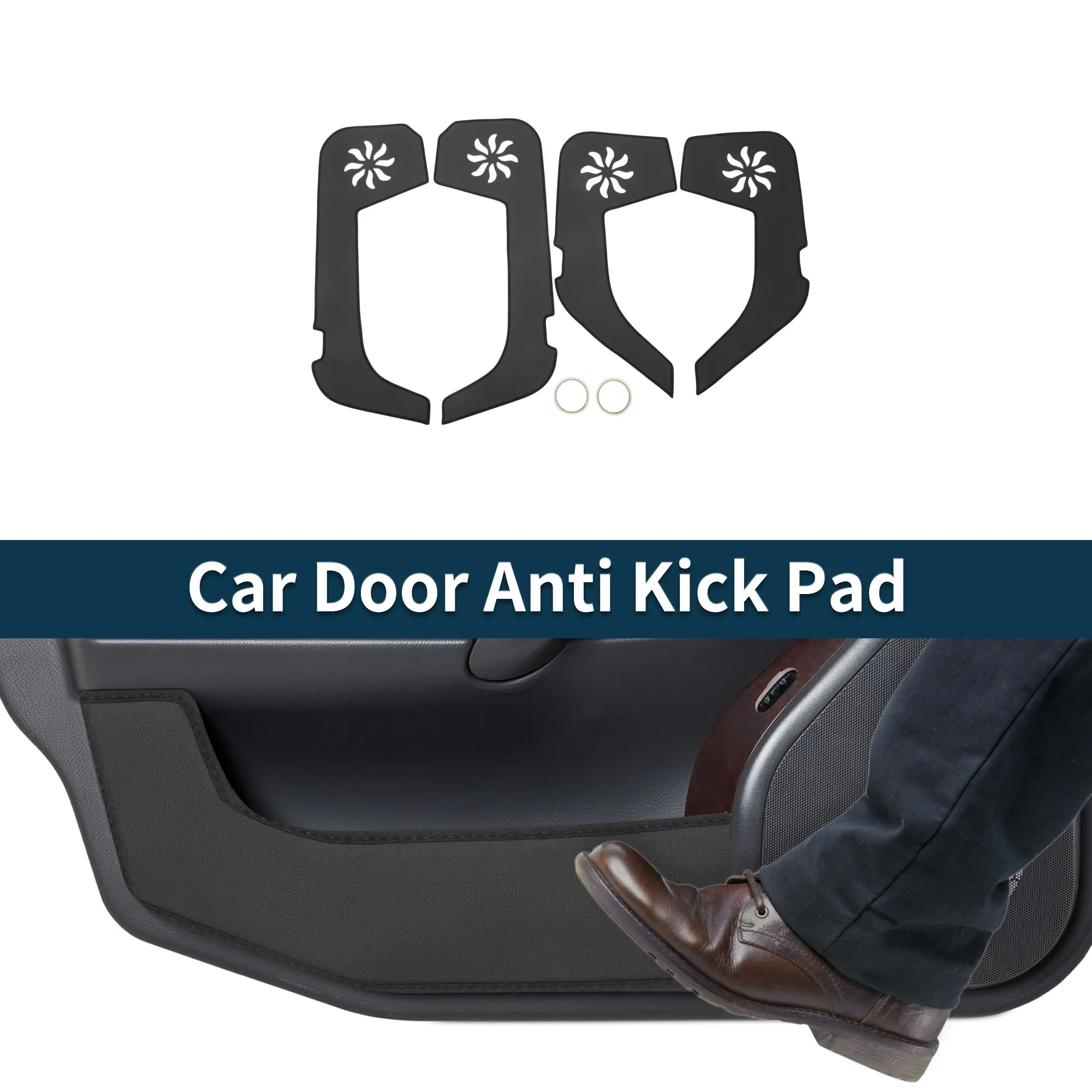 

UXCELL Car Door Anti Kick Pad Sticker Protector for Infiniti QX80 18-21 Black 1 Set