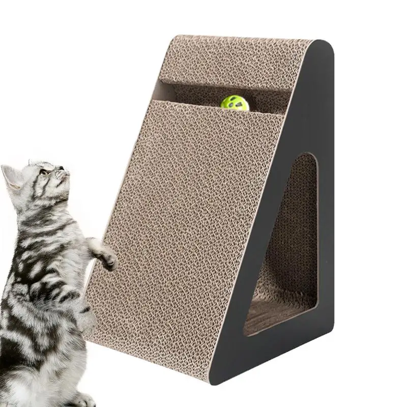 

Cat Scratching Cardboard Ramp Triangular Kitten Scratcher Pad Wear-resistant Cat Scratch Pad Claw Grinding Posts Interactive Toy