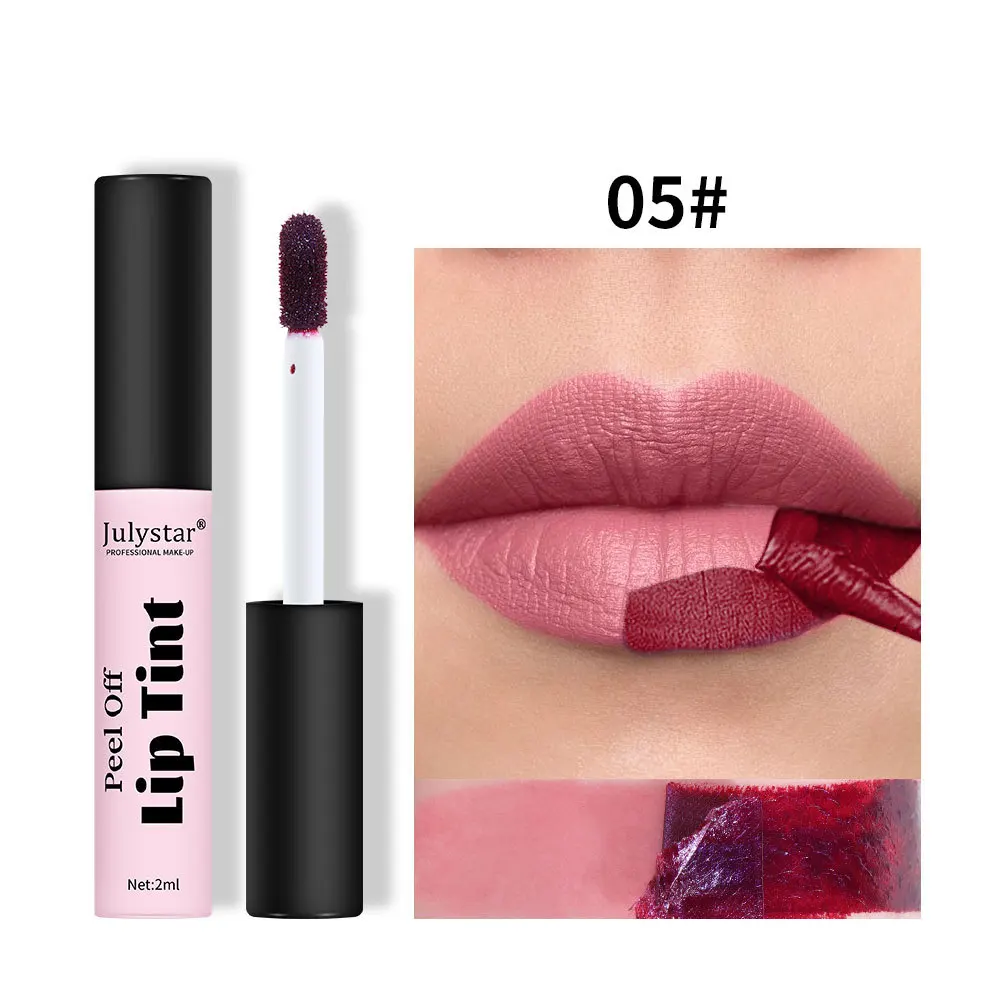 Hot matte tear off lipstick, waterproof, moisturizing, natural and long-lasting, easy to apply, clear and non stick to cup lips