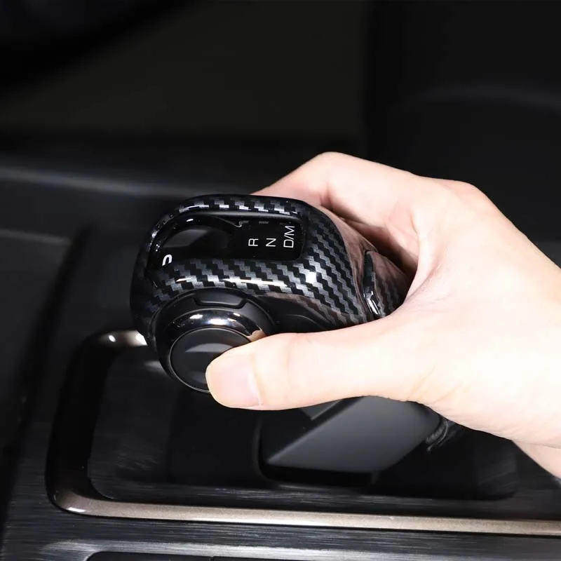 For 2024+ Great Wall Haval H9 gear head cover Car gear position gear handle head Decorative cover ABS Carbon fiber pattern 2pcs