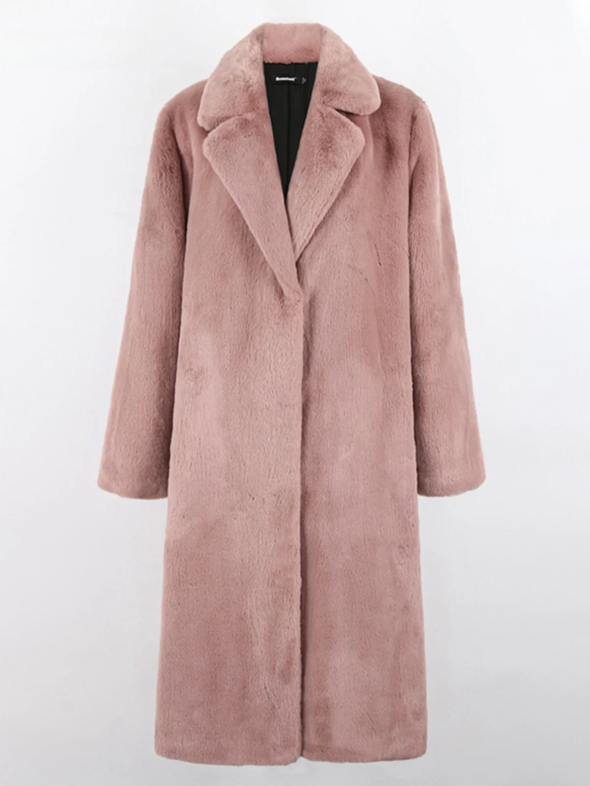 

Nerazzurri Women's Long Coat Fake Fur Rabbit Hair Leather Jaet Winter Warm Sli Simulation Rabbit Fur Coat Outerwear