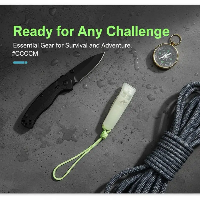 

1Pc Outdoor Survival Powerful Luminous Dual-frequency Whistle High Decibel Whistle Emergency Safety Whistle For Water Sports