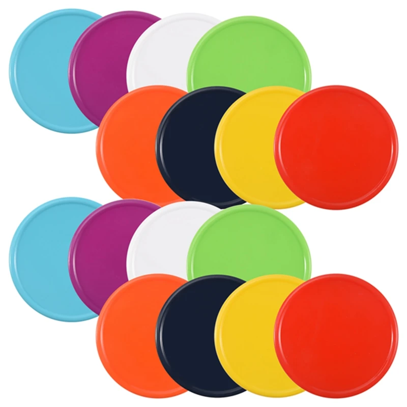 16 Pack Plastic Jar Lids - Colored Jar Caps 100% Compatible For Ball Kerr Wide Jars (Wide Mouth)