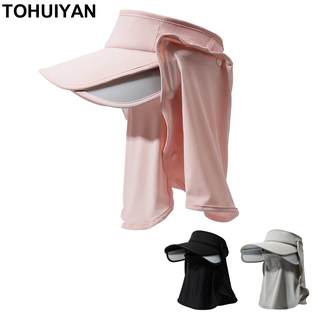 Women Face Neck Cover Sun Visor Cap Summer UV Protection Sunscreen Hat Wide Brim Sport Empty Top Cap Outdoor Camping Hiking Hats