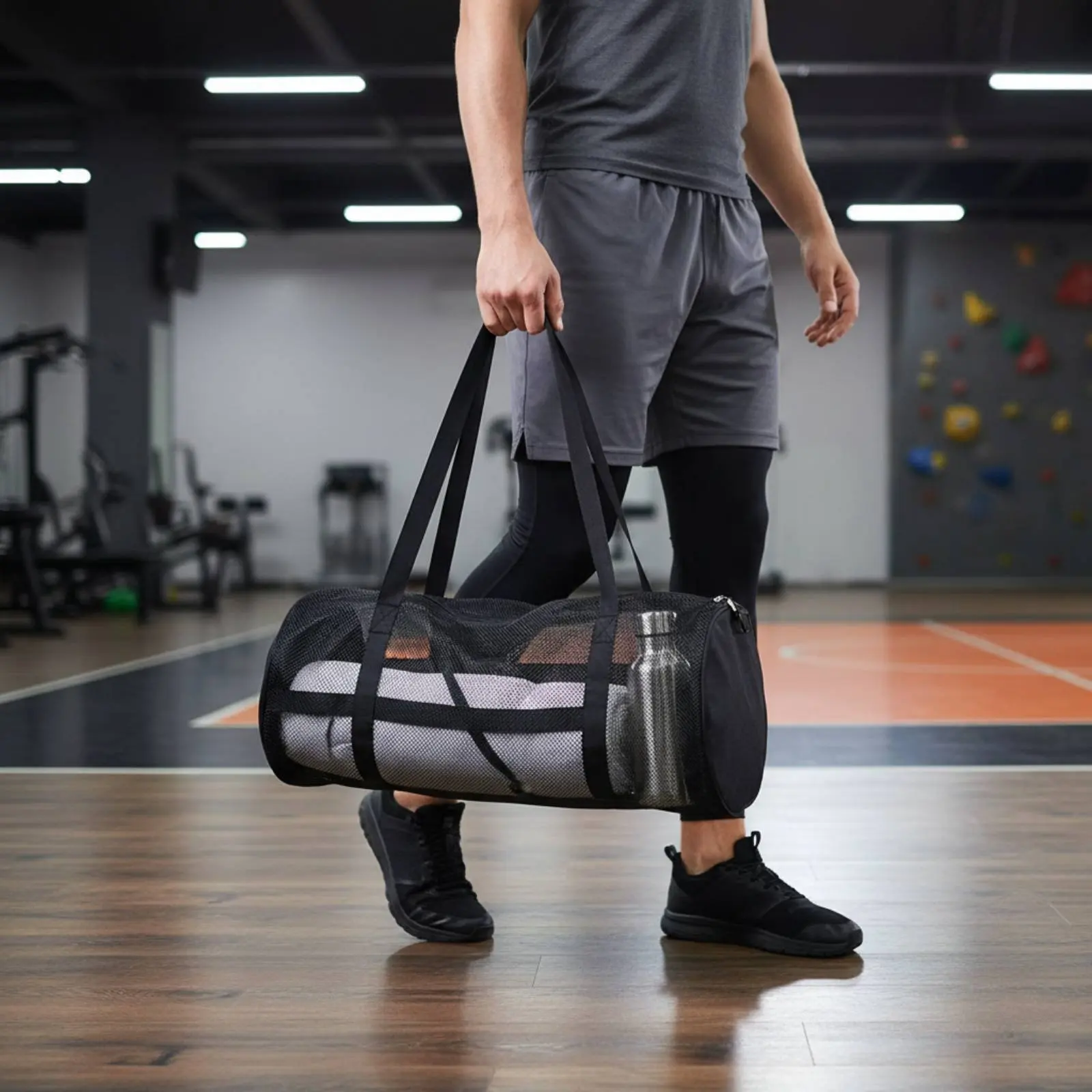 Sports Carrier Bag Sturdy Large Capacity Mesh Bag Lightweight Versatile for Athletes, Sports Field, Beach